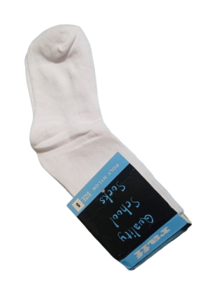Plain White Short Cotton Socks Small