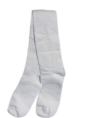 Plain White Long Cotton Socks Large